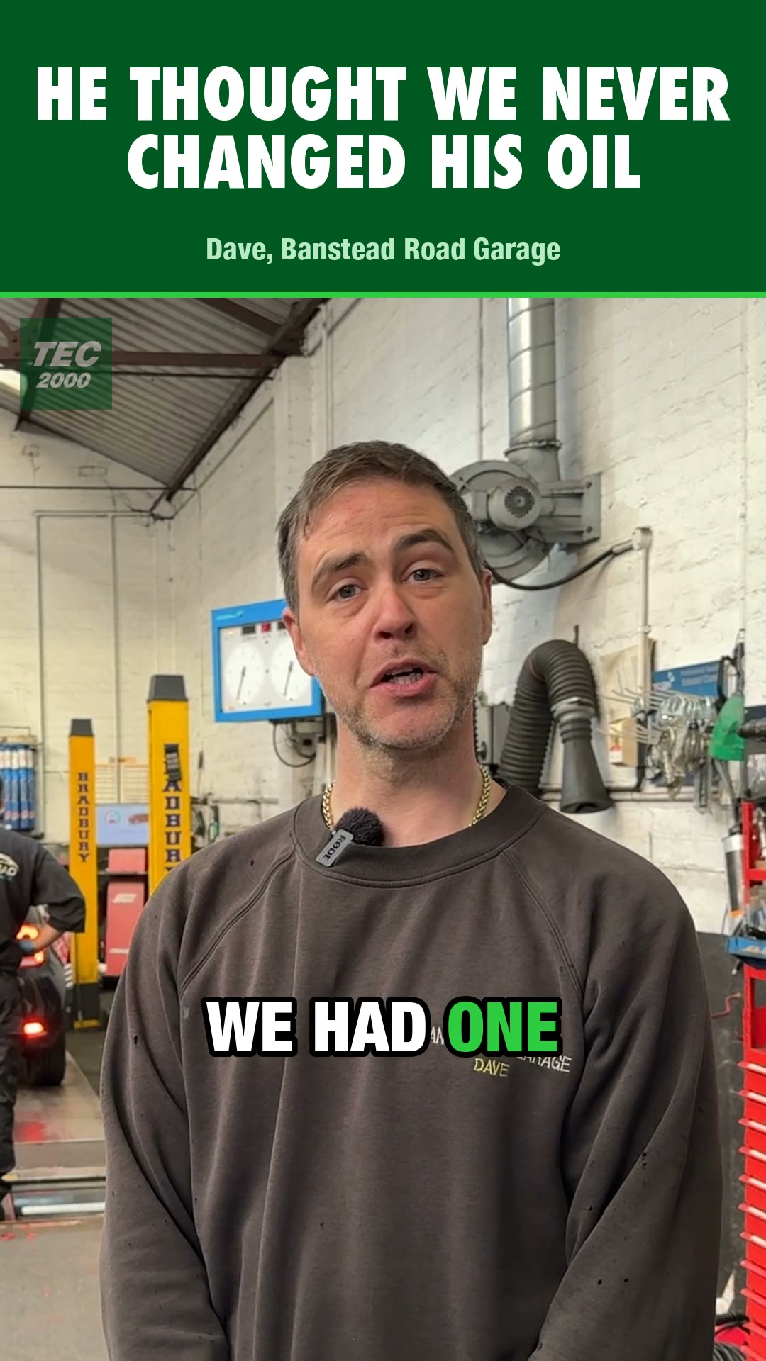 Dave at Banstead Road Garage on the customer who thought his oil hadn't been changed