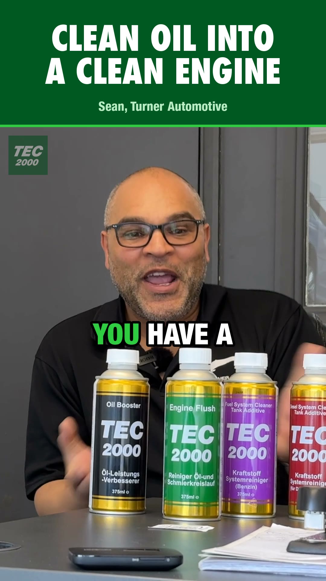 Sean, Turner Automotive: clean oil into a clean engine after an Engine Flush